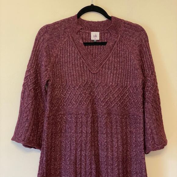 Cabi S long sleeve sweater knit purple fairycore soft cabincore winter cozy - Picture 2 of 7